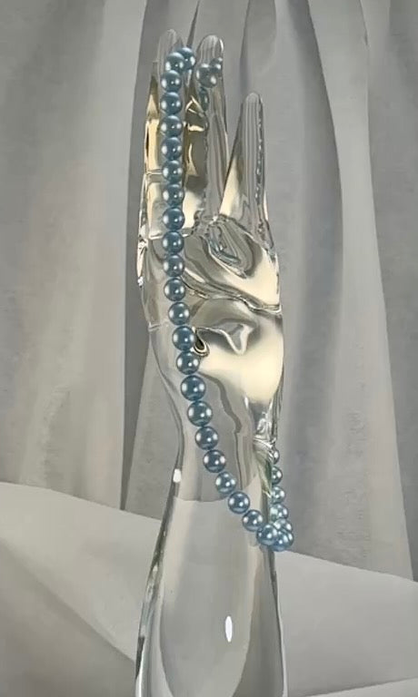 18" South Sea Silver-Grey-Blue Necklace | AAAAA Grade | 14K