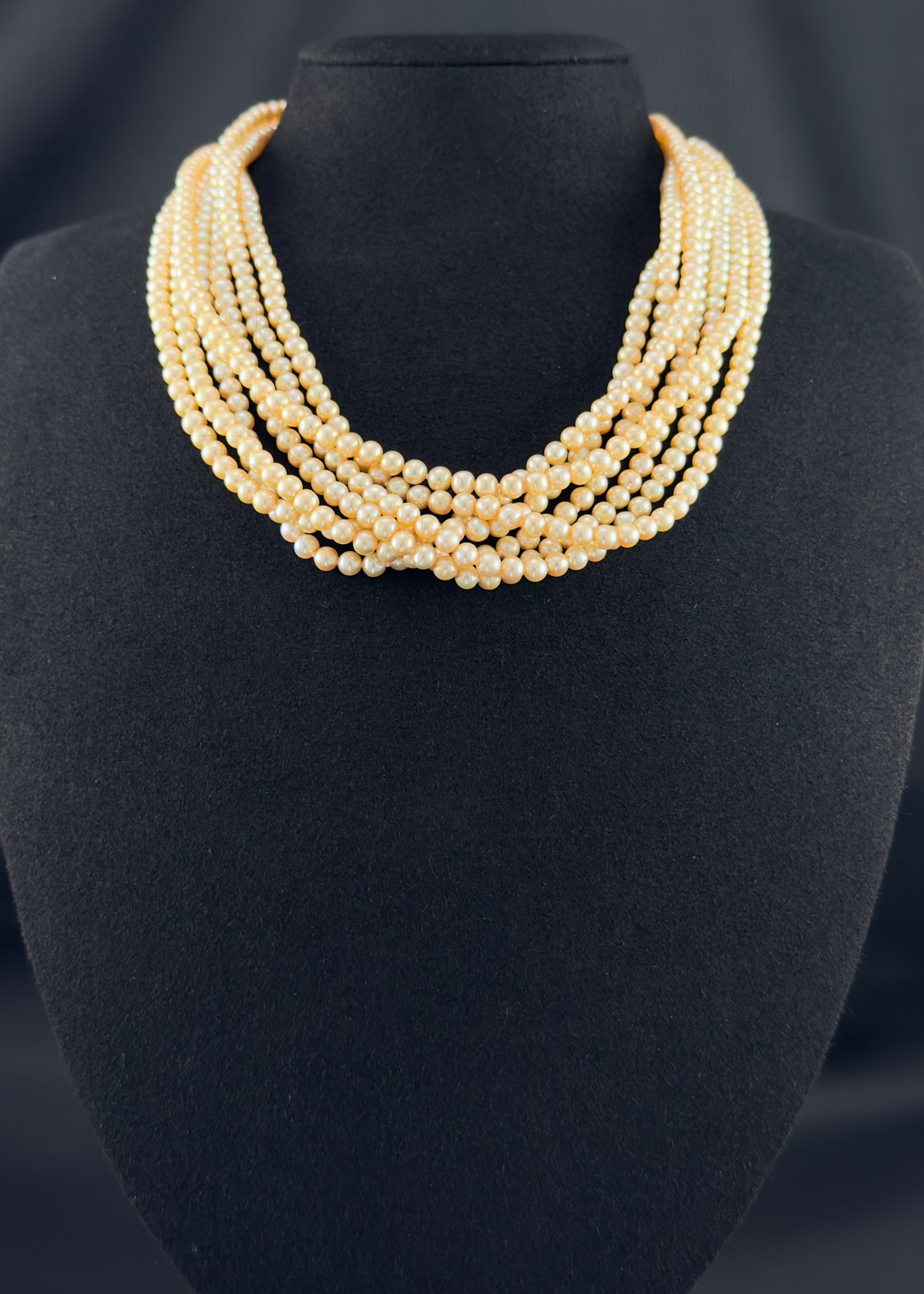 17" South Sea Golden-Beige Pearl Necklace | AAAAA Grade | Plated Clasp