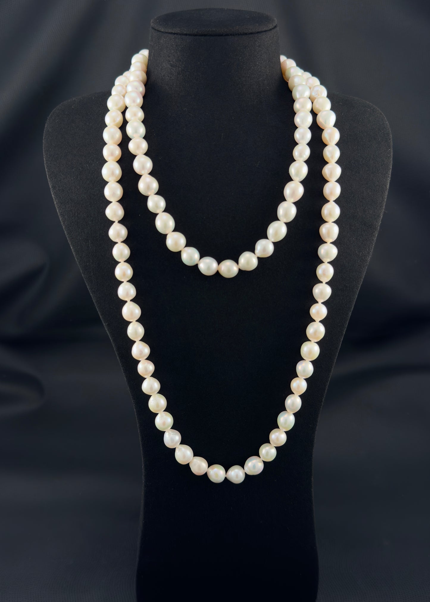 48" Baroque White Pearl Necklace | AAA TOP-Luster Grade | *No-clasp