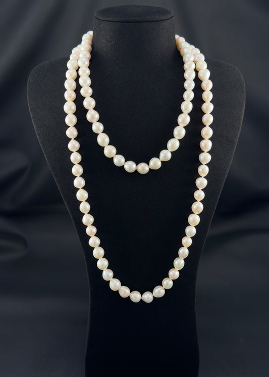 48" Baroque White Pearl Necklace | AAA TOP-Luster Grade | *No-clasp