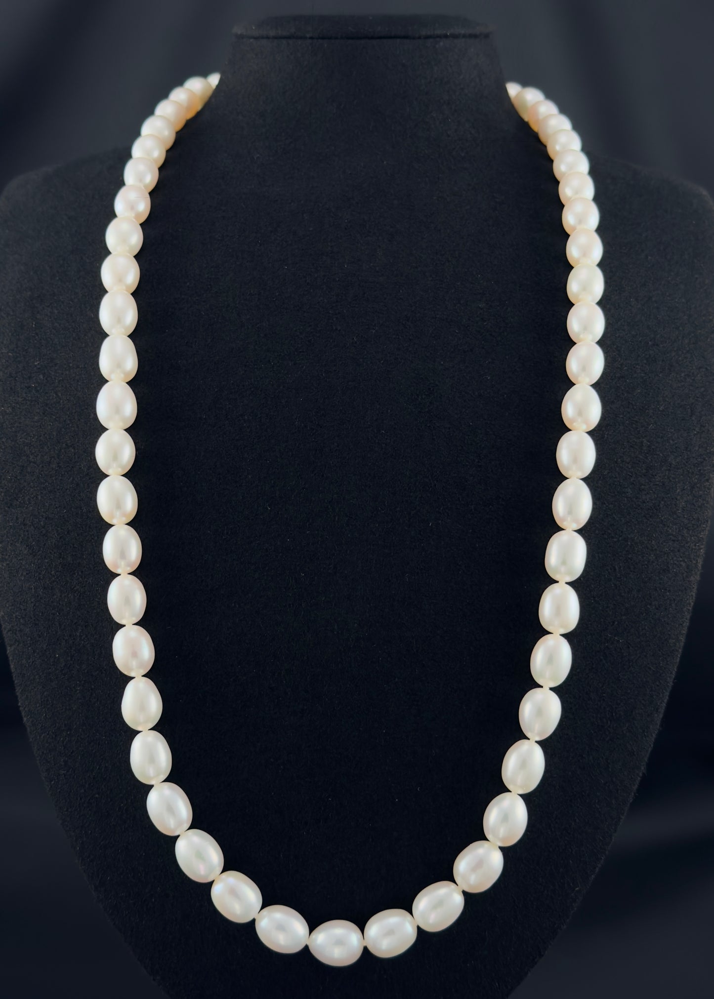 26" Oval Baroque White Pearl Necklace | AAAAA Grade | *No Clasp