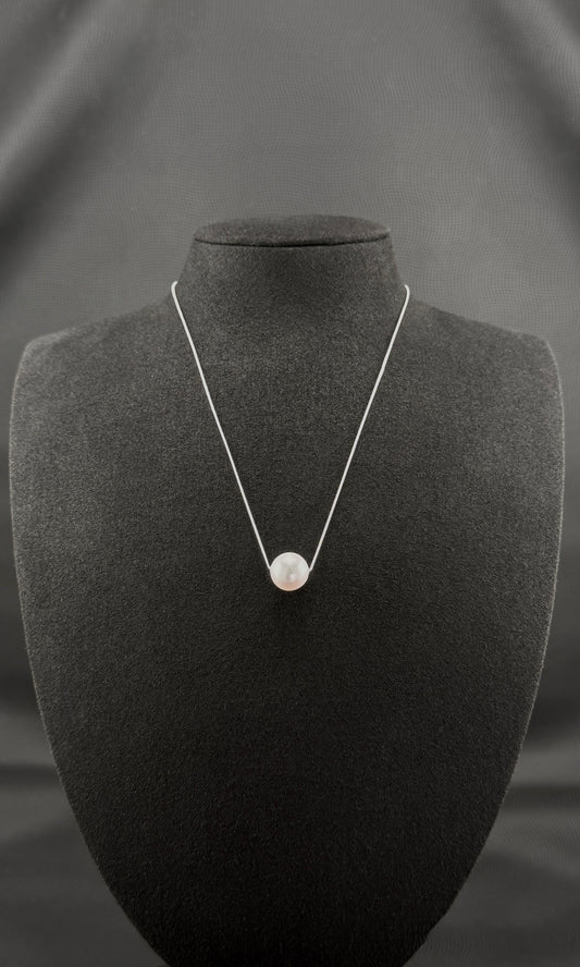 18" Single-South Sea White Necklace | TOP Grade | 18K Chain