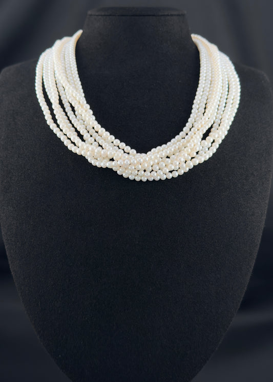 18" South Sea White Pearl Necklace | AAAAA Grade | Plated Inset (white-gold) Clasp