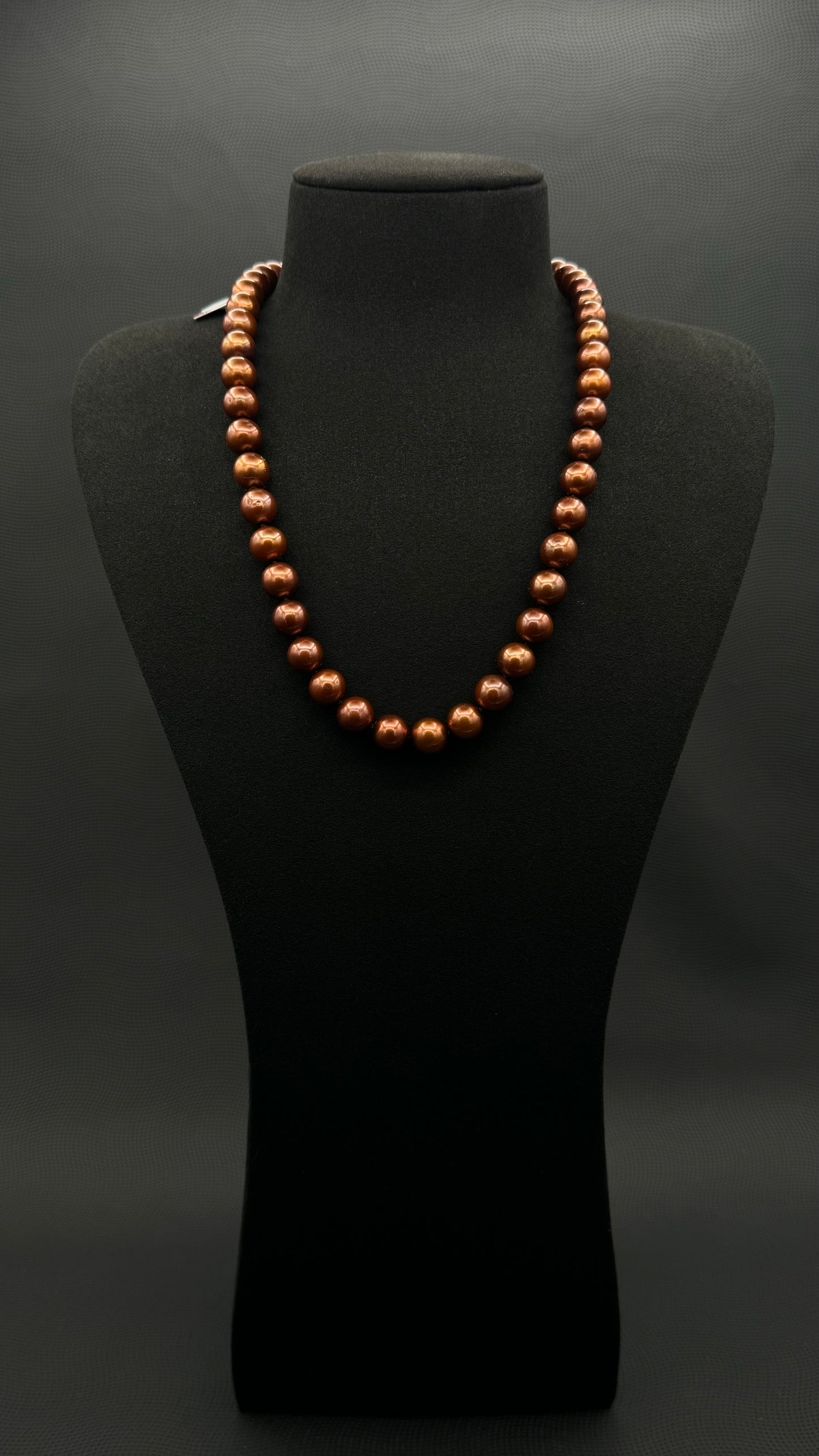20" Tahitian Russet Pearl Necklace | AAAAA Grade | 14K Clasp