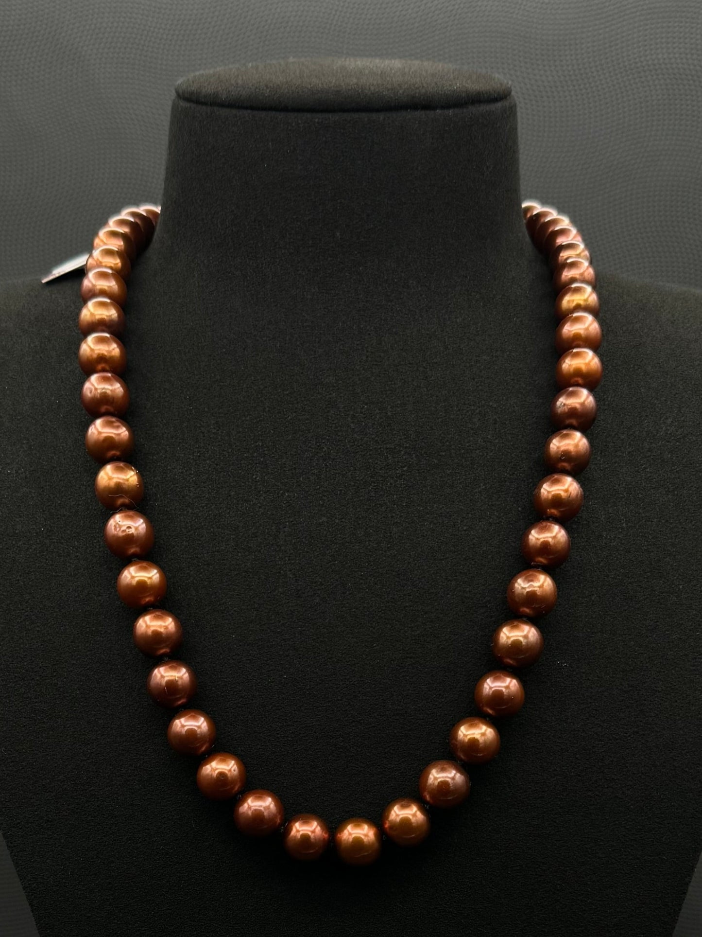 20" Tahitian Russet Pearl Necklace | AAAAA Grade | 14K Clasp