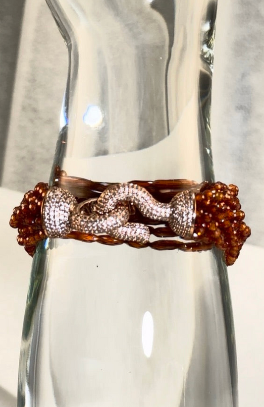 7.5" Rust Swarovski Bracelet | Plated