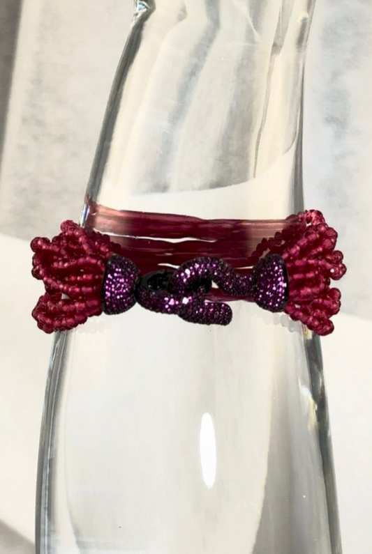 7.5" Magenta Swarovski Bracelet | Plated