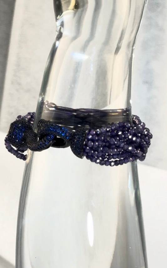 7.5" Blue Swarovski Bracelet | Plated