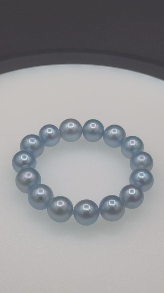 6" South Sea Sky Blue | AAAAA Grade | Stretch Bracelet | 12-12.5mm
