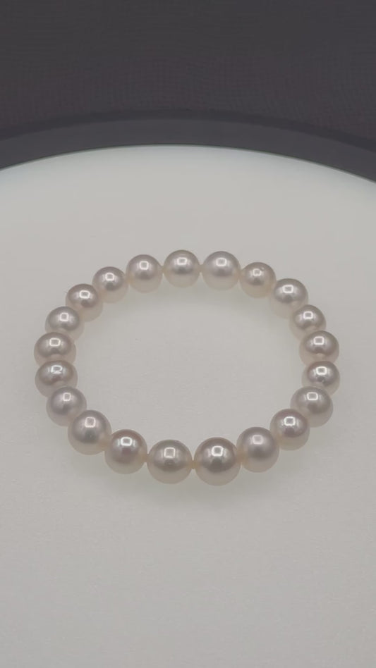 6.75" South Sea White | A Grade | Stretch Bracelet | 8.5-9.5mm
