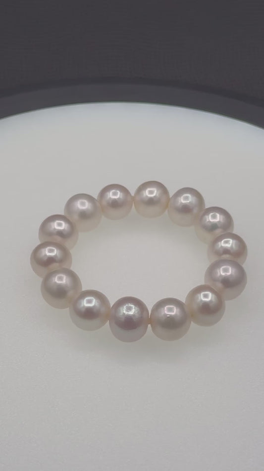 5.75" South Sea White | A Grade | Stretch Bracelet | 12.5-13.5mm