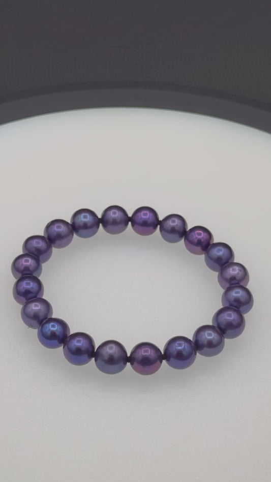 6.75" Tahitian Mulberry | AAAAA Grade |  Stretch Bracelet |  9.5mm