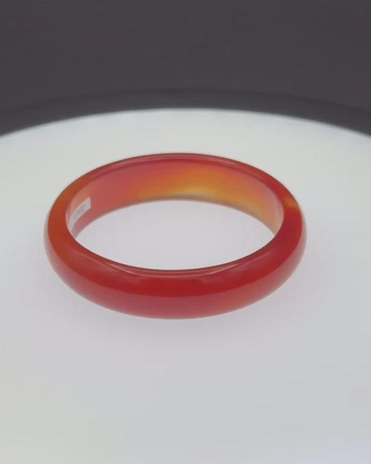 Bangle | Genuine Red Chalcedony Agate |  High Grade | 58mm