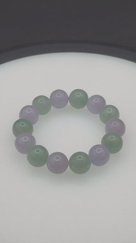 6.25" Multi-Tone Jade | Stretch Bracelet | 13.5mm
