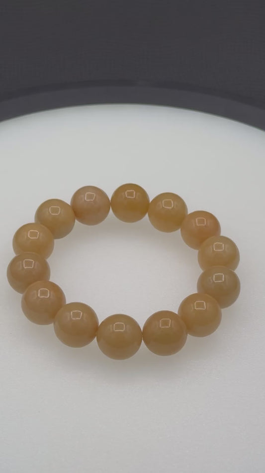 6" Yellow Jade | A Grade | Stretch Bracelet | 14mm