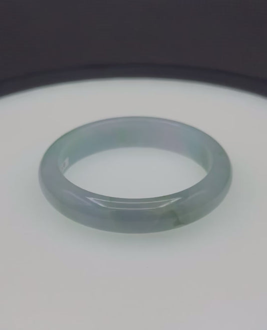 Bangle | White Lavender and Green Genuine Jade | 57.5mm