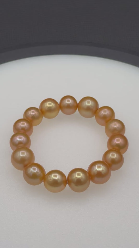 6" Deep Golden | AAA Grade | Stretch Bracelet | 12.5-14mm