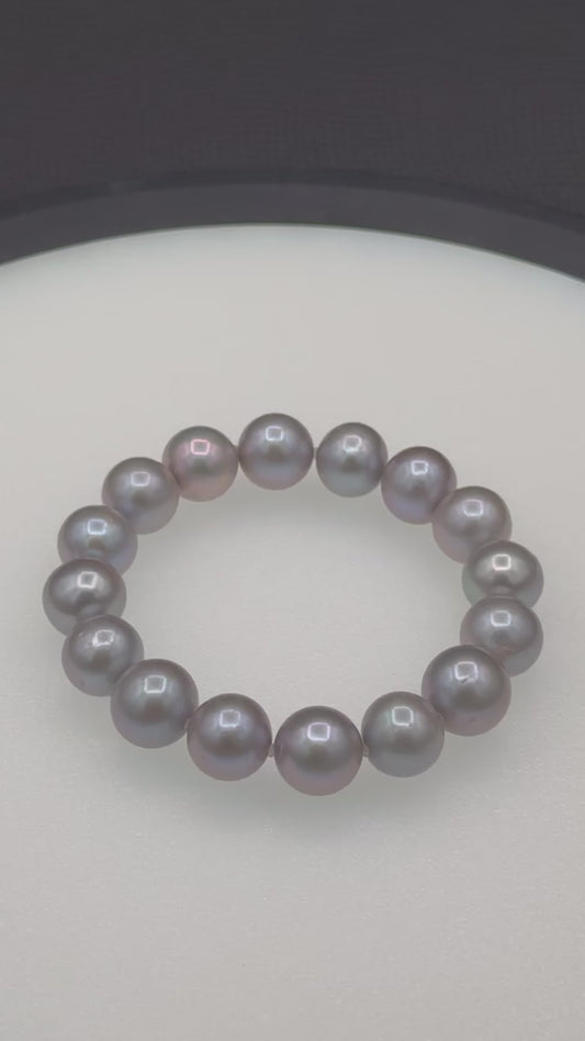 6.25" AA South Sea Silver | AA Grade | Stretch Bracelet | 11.5mm