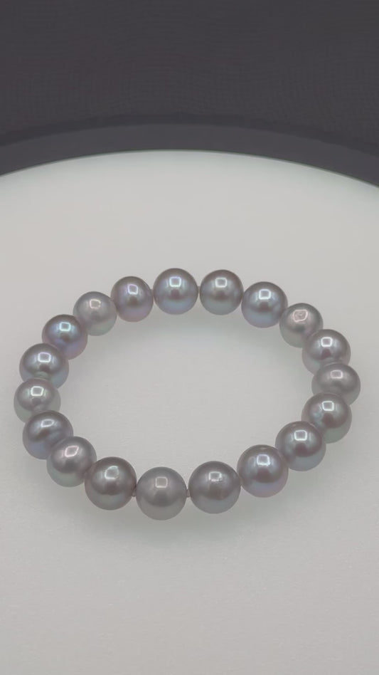 6.75" South Sea Silver Pearl | A Grade | Stretch Bracelet | 11mm
