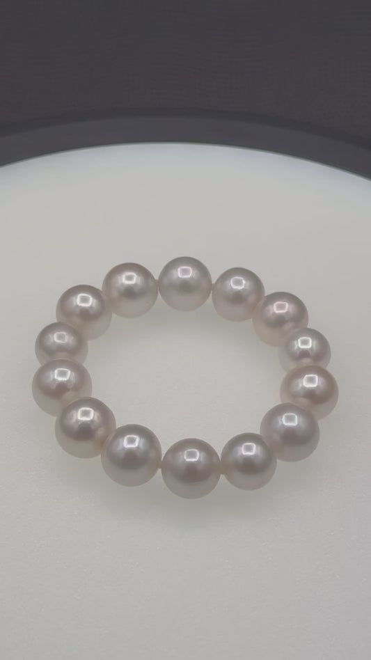 5.75" South Sea White | A Grade | Stretch Bracelet | 12-13.5mm