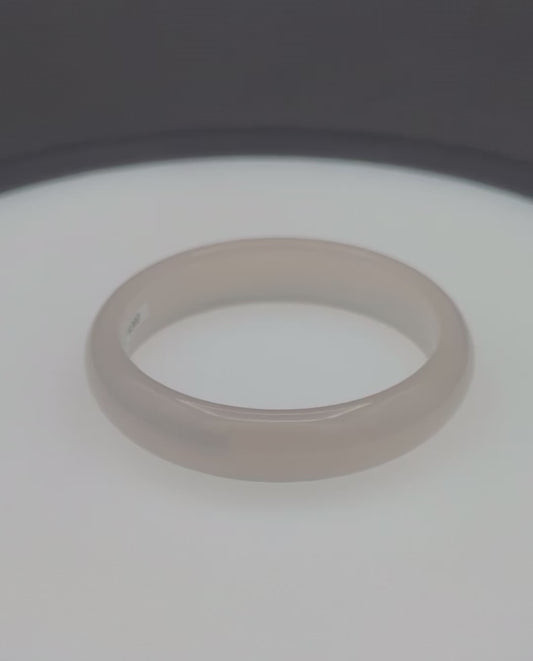 Bangle | White Agate |  High Grade | 58.5mm