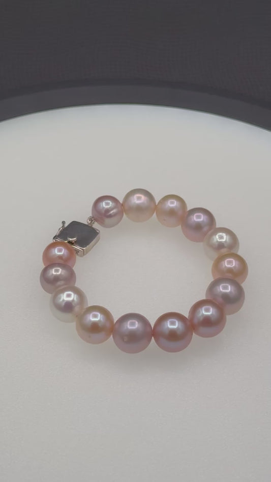 6" South Sea Mixed Blush | AAA Grade | Knotted Bracelet | Sterling Silver Clasp | 11-11.5mm