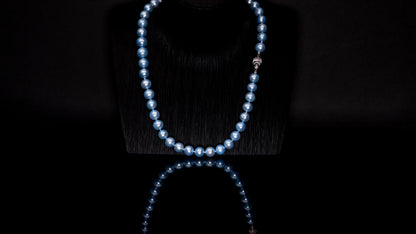 18" South Sea Silver-Grey-Blue Necklace | AAAAA Grade | 14K [cn094]