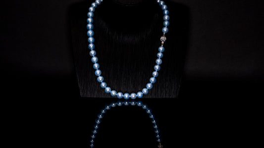 18" South Sea Silver-Grey-Blue Necklace | AAAAA Grade | 14K [cn094]