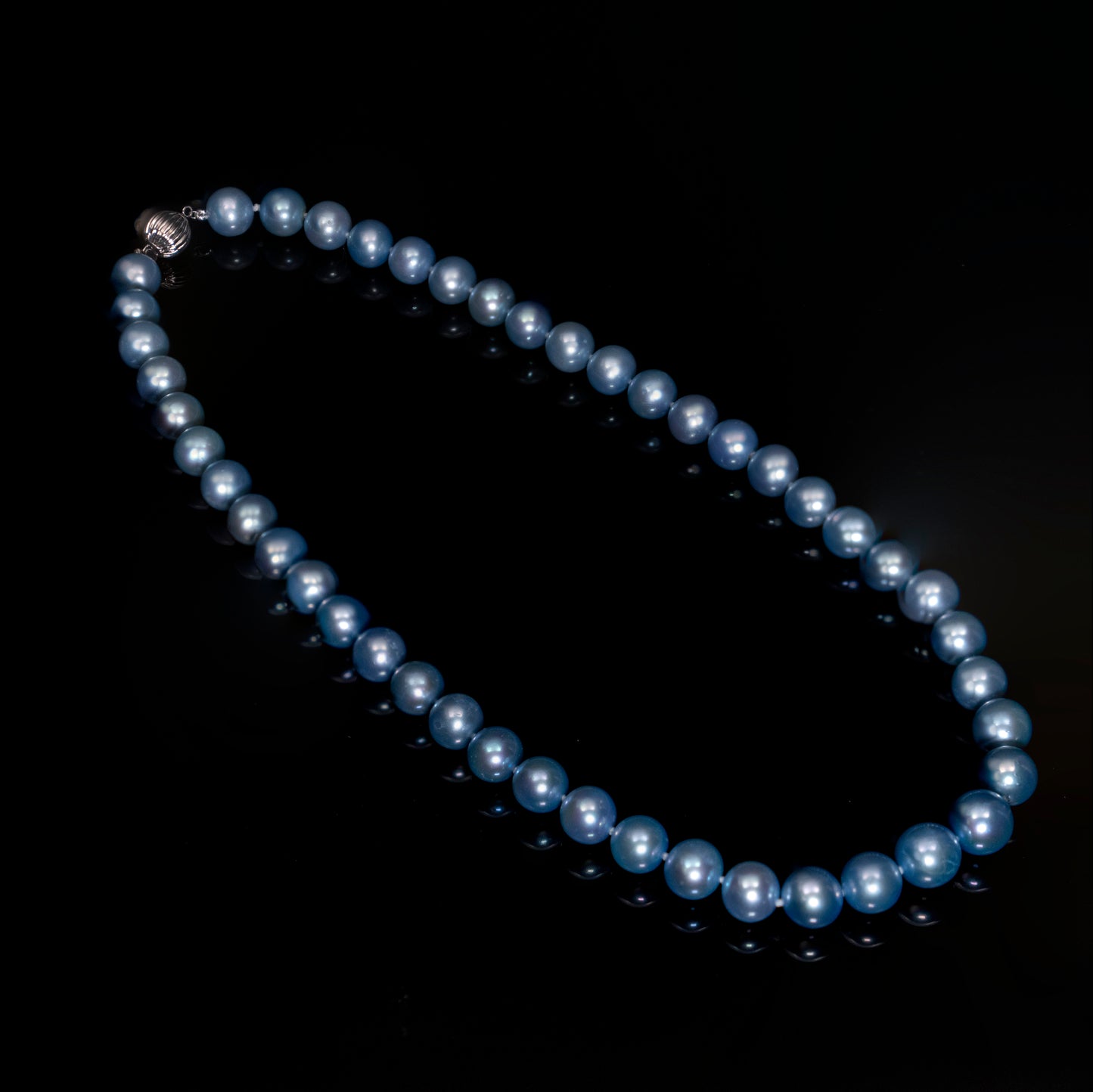 18" South Sea Silver-Grey-Blue Necklace | AAAAA Grade | 14K [cn094]