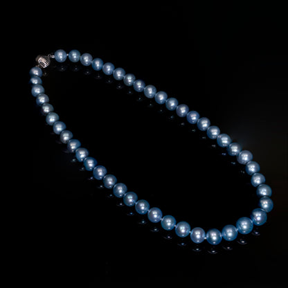 18" South Sea Silver-Grey-Blue Necklace | AAAAA Grade | 14K [cn094]