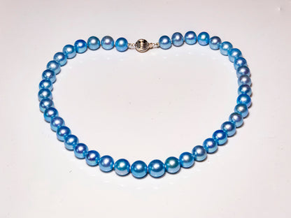 16" South Sea Sky Blue Pearl Necklace | AAAAA Grade | 14K Clasp [cn090]