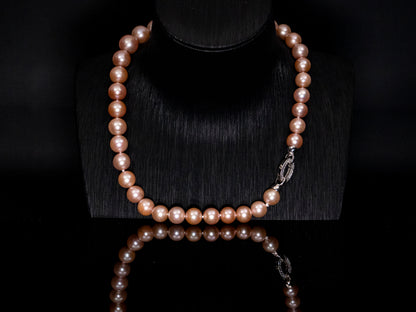 17.5" South Sea Blush Pink Pearl Necklace | AAAAA Grade | Sterling Silver Clasp [cn043]