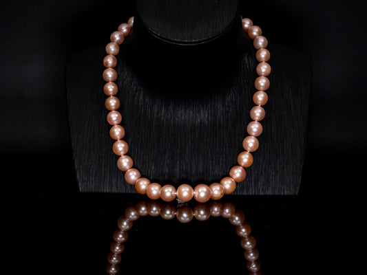 17.5" South Sea Blush Pink Pearl Necklace | AAAAA Grade | Sterling Silver Clasp [cn043]