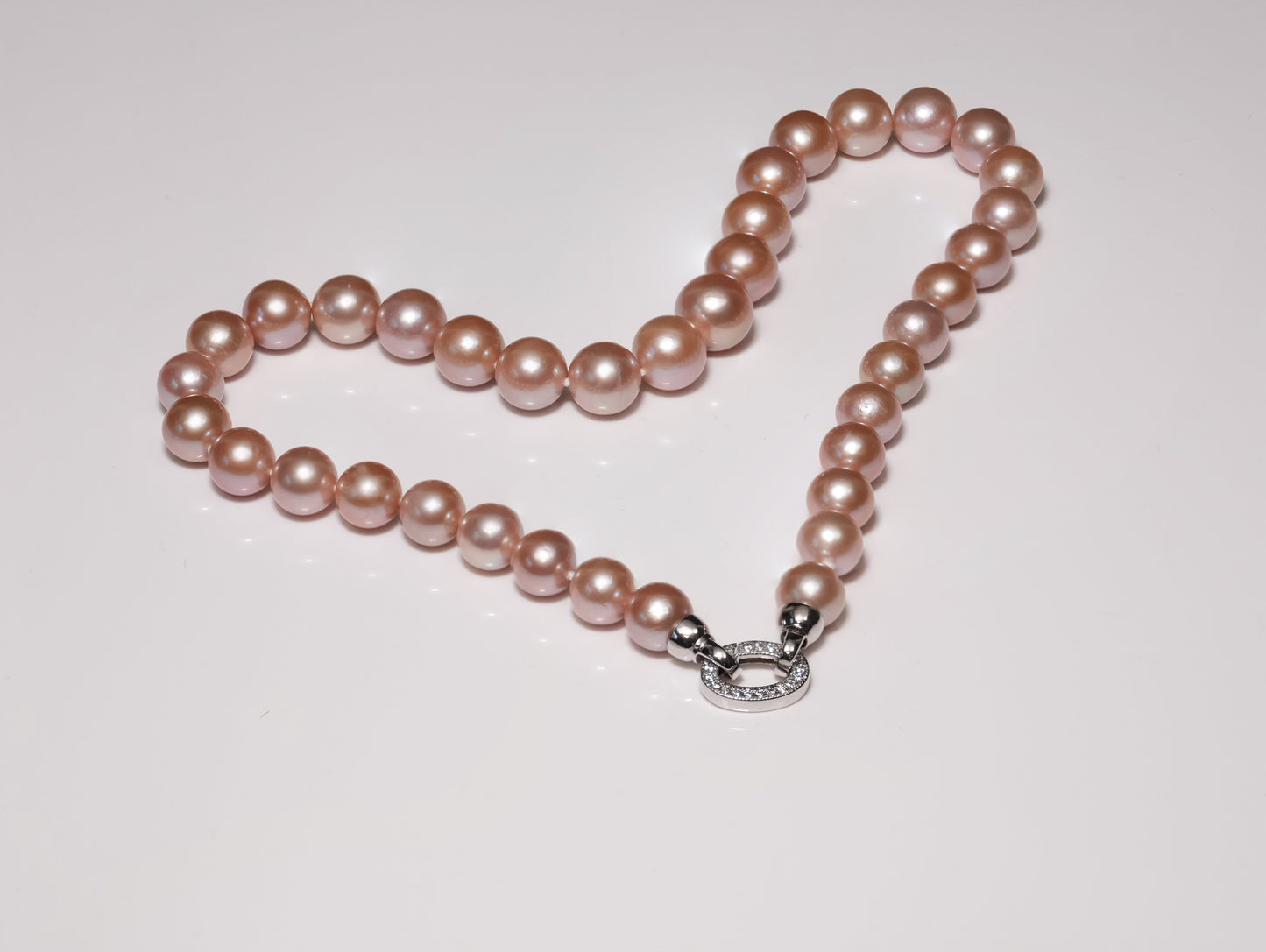 17.5" South Sea Blush Pink Pearl Necklace | AAAAA Grade | Sterling Silver Clasp [cn043]