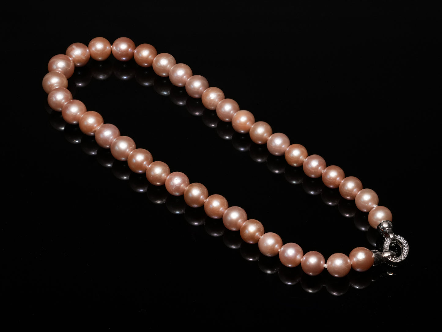 17.5" South Sea Blush Pink Pearl Necklace | AAAAA Grade | Sterling Silver Clasp [cn043]