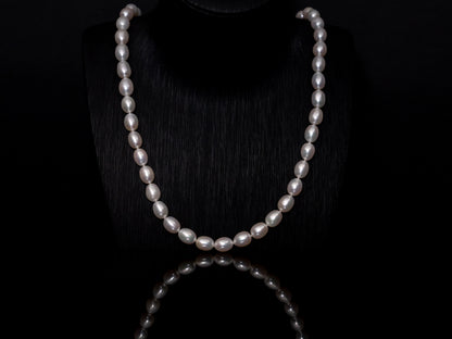 26" Oval Baroque White Pearl Necklace | AAAAA Grade | *No Clasp [cn083]