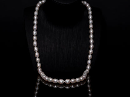 26" Oval Baroque White Pearl Necklace | AAAAA Grade | *No Clasp [cn083]