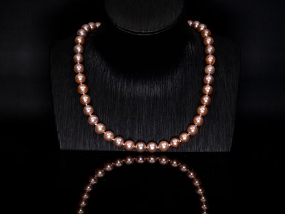 18.5" South Sea Pink-Grey Pearl Necklace | AAAAA Grade | Sterling Silver Clasp [cn041]