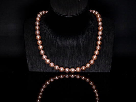 18.5" South Sea Pink-Grey Pearl Necklace | AAAAA Grade | Sterling Silver Clasp [cn041]