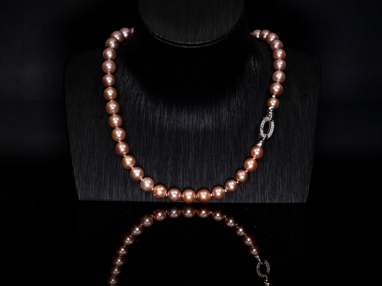 18.5" South Sea Pink-Grey Pearl Necklace | AAAAA Grade | Sterling Silver Clasp [cn041]