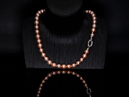 18.5" South Sea Pink-Grey Pearl Necklace | AAAAA Grade | Sterling Silver Clasp [cn041]