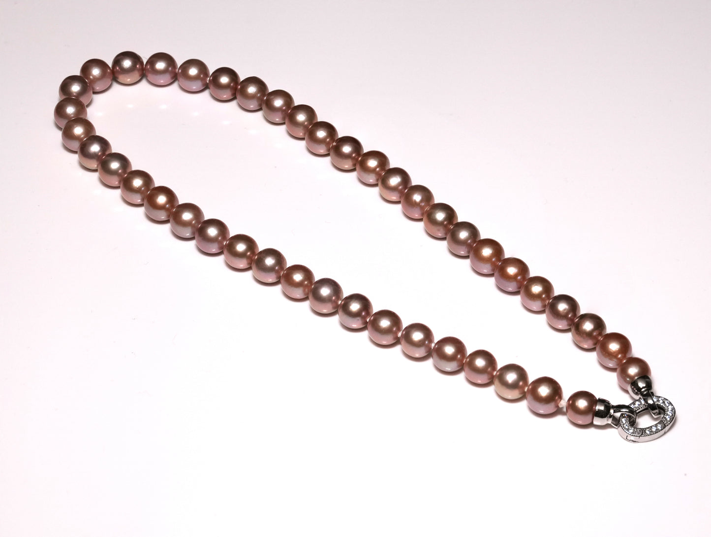 18.5" South Sea Pink-Grey Pearl Necklace | AAAAA Grade | Sterling Silver Clasp [cn041]