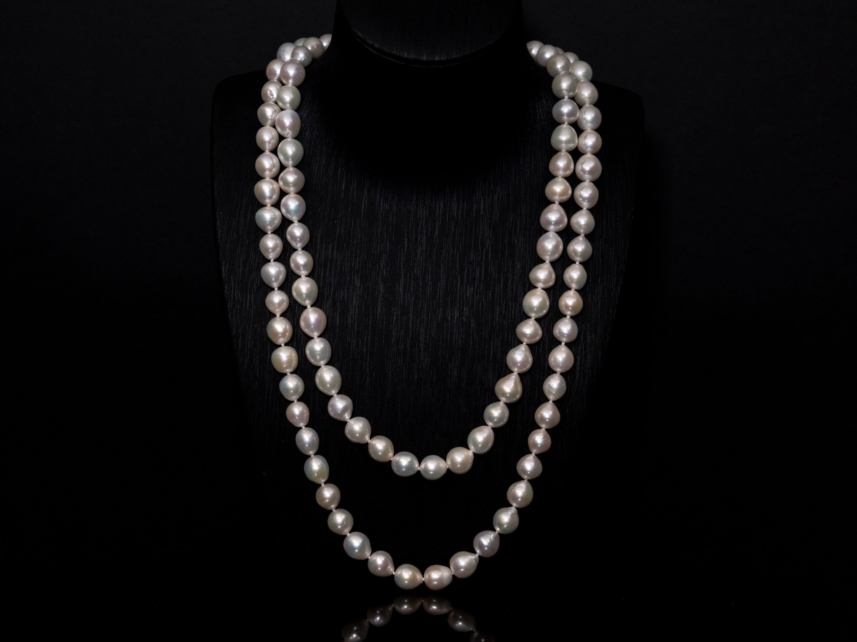 48" Baroque White Pearl Necklace | AAA TOP-Luster Grade | *No-clasp [cn087]