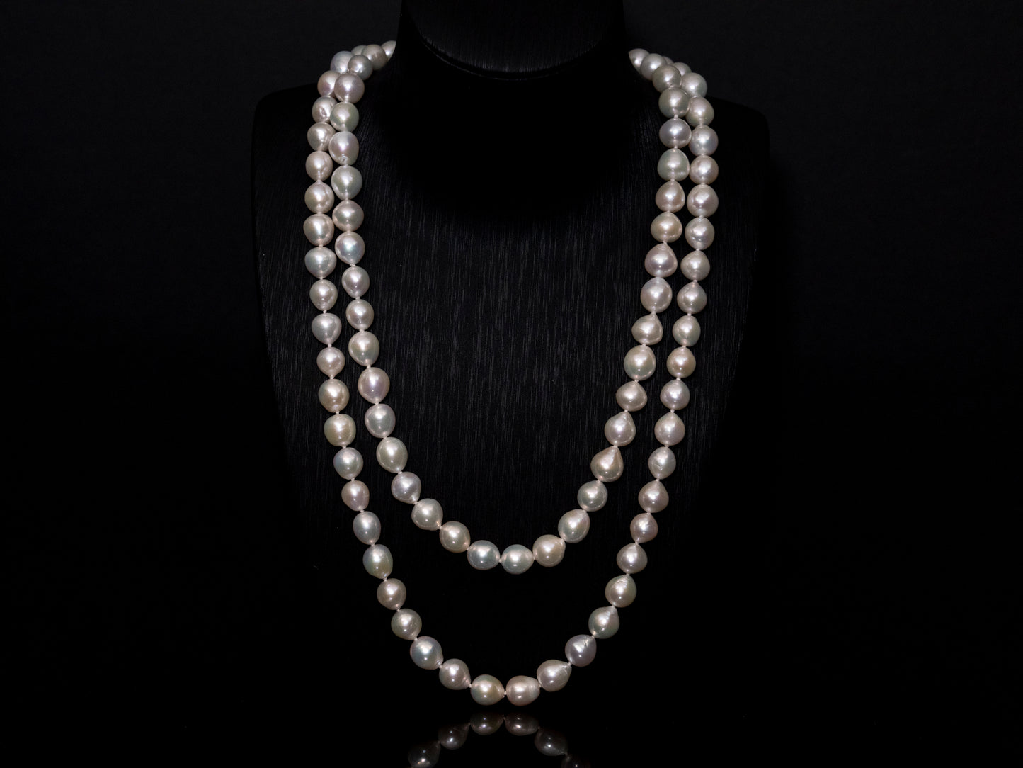48" Baroque White Pearl Necklace | AAA TOP-Luster Grade | *No-clasp [cn087]