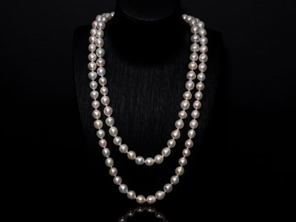 48" Baroque White Pearl Necklace | AAA TOP-Luster Grade | *No-clasp [cn087]