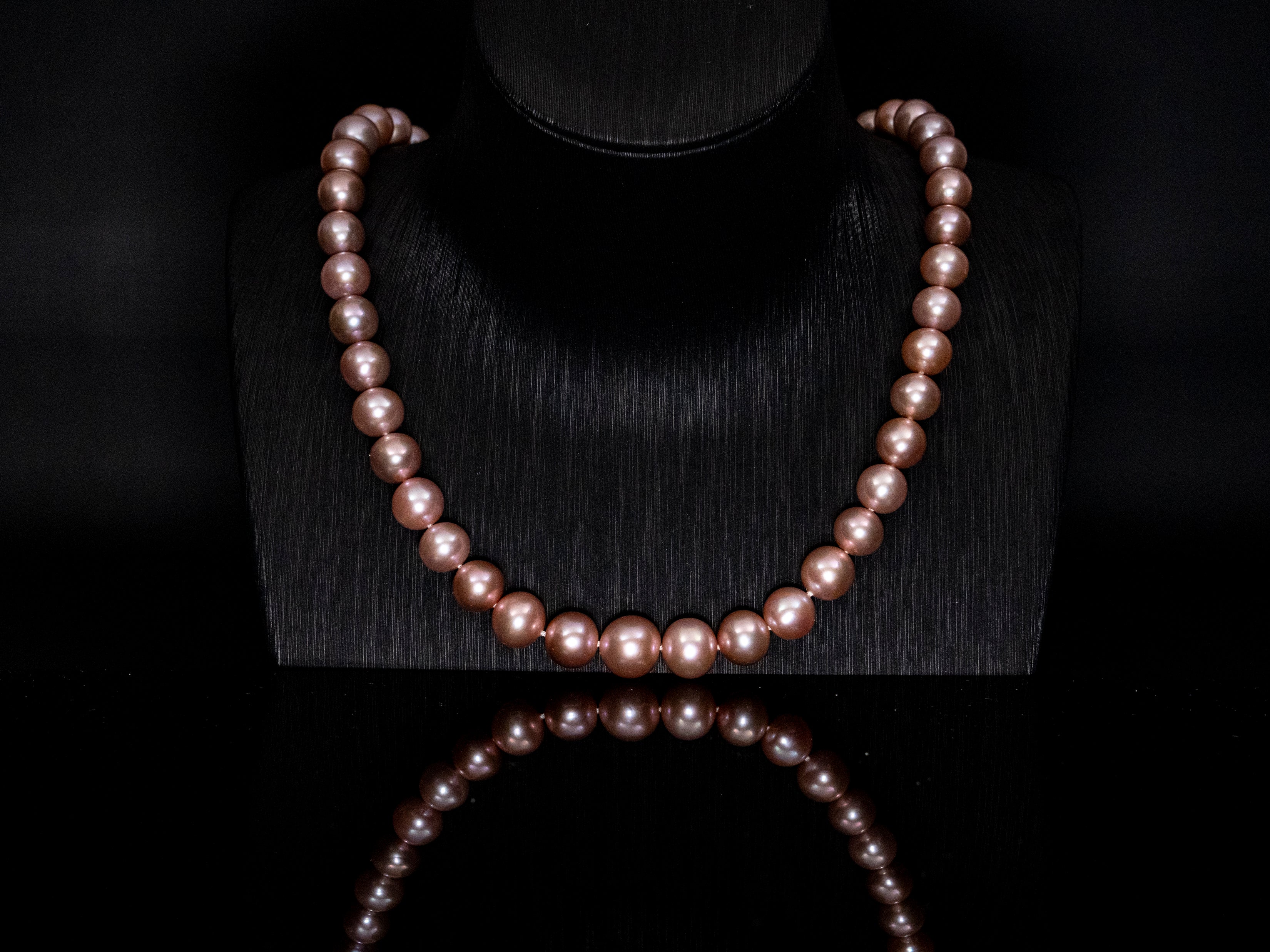 19" South Sea Pink-Grey Pearl Necklace | AAAAA Grade | 14K Clasp [cn042]