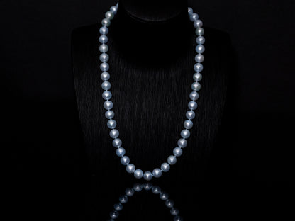 20" South Sea Silver-Grey-Blue Pearl Necklace | AAAAA Grade | 14K Clasp [cn019]