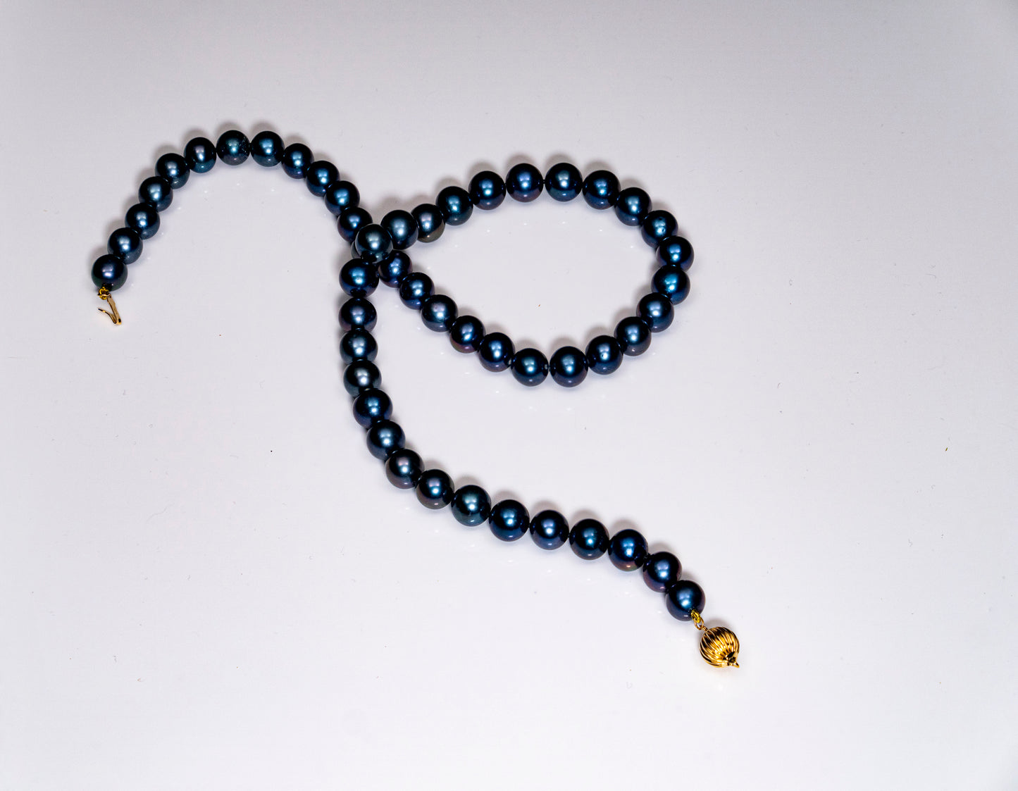 20" Tahitian Dark-Blue Pearl Necklace | AAAA Grade | 14K Clasp [cnT024]