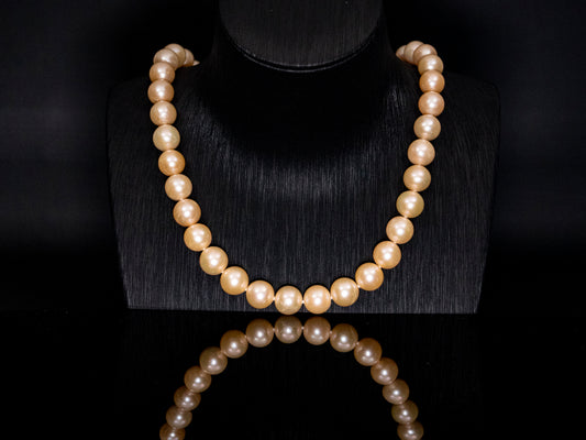 20" South Sea Champagne-Golden Pearl Necklace | AAAA Grade | 14K Clasp [cn044]