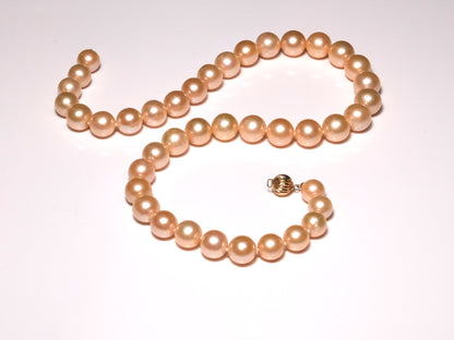 20" South Sea Champagne-Golden Pearl Necklace | AAAA Grade | 14K Clasp [cn044]